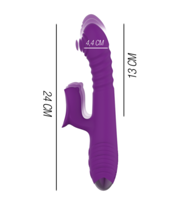 INTENSE - IGGY VIBRADOR MULTIFUNCIÓN RECARGABLE UP & DOWN CON ESTIMULADOR DE CLITORIS MORADO