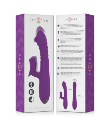 INTENSE - IGGY VIBRADOR MULTIFUNCIÓN RECARGABLE UP & DOWN CON ESTIMULADOR DE CLITORIS MORADO
