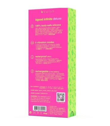 B SWISH - BGOOD INFINITE DELUXE VIBRADOR RECARGABLE SILICONA AZUL