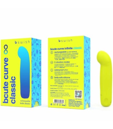 B SWISH - BCUTE CURVE INFINITE CLASSIC VIBRADOR RECARGABLE SILICONA AMARILLO