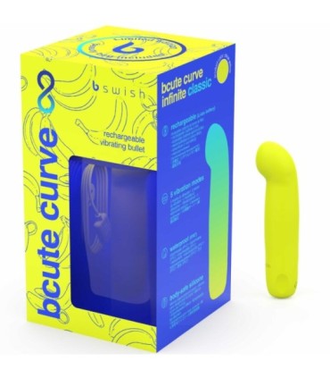 B SWISH - BCUTE CURVE INFINITE CLASSIC EDICION LIMITADA VIBRADOR RECARGABLE SILICONA AMARILLO