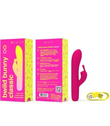 B SWISH - BWILD BUNNY INFINITE CLASSIC VIBRADOR RECARGABLE SILICONA ROSA