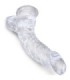 KING COCK - CLEAR PENE REALÍSTICO CURVADO CON TESTÍCULOS 16.5 CM TRANSPARENTE