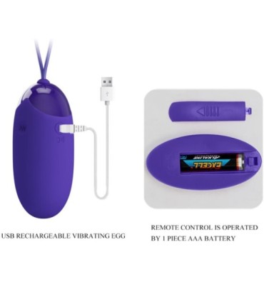 PRETTY LOVE - BERGER YOUTH HUEVO VIBRADOR CONTROL REMOTO VIOLETA