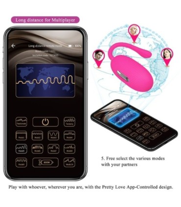 PRETTY LOVE - DOREEN HUEVO VIBRADOR RECARGABLE MAGENTA CONTROL REMOTO