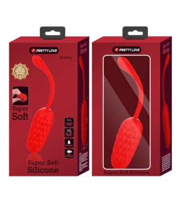 PRETTY LOVE - HUEVO VIBRADOR CON TEXTURA MARINA RECARGABLE ROJO