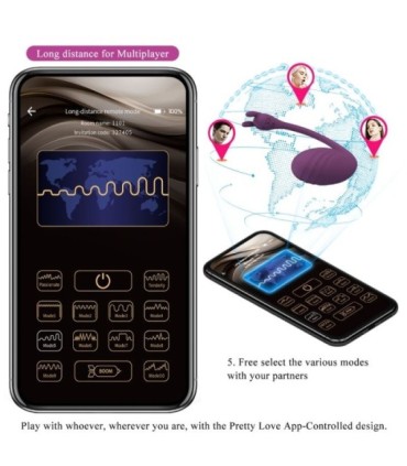PRETTY LOVE - CATALINA VIBRADOR APP CONTROL REMOTO LILA
