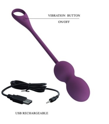 PRETTY LOVE - ELVIRA KEGEL BALLS APP CONTROL REMOTO MORADO