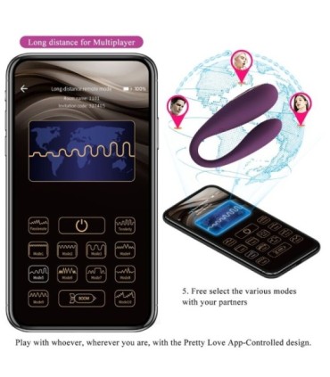 PRETTY LOVE - AUGUST VIBRADOR DOBLE PLACER APP REMOTE
