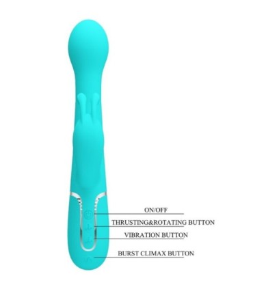 PRETTY LOVE - DEJON VIBRADOR RABBIT 3 EN 1 MULTIFUNCIÓN VERDE AGUA
