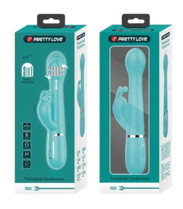 PRETTY LOVE - DEJON VIBRADOR RABBIT 3 EN 1 MULTIFUNCIÓN VERDE AGUA