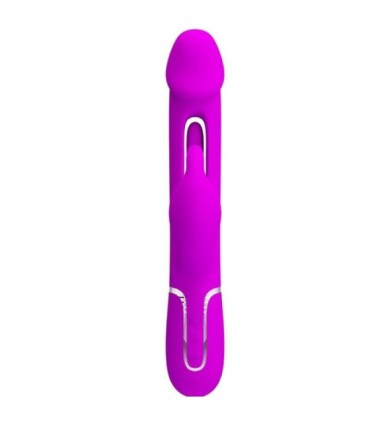 PRETTY LOVE - KAMPAS VIBRADOR RABBIT 3 EN 1 MULTIFUNCIÓN CON LENGUA FUCSIA