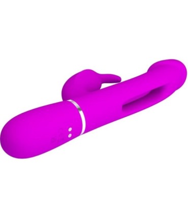 PRETTY LOVE - KAMPAS VIBRADOR RABBIT 3 EN 1 MULTIFUNCIÓN CON LENGUA FUCSIA