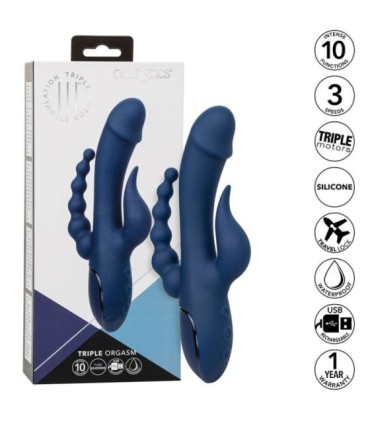 CALEXOTICS - VIBRADOR TRIPLE ORGASM AZUL