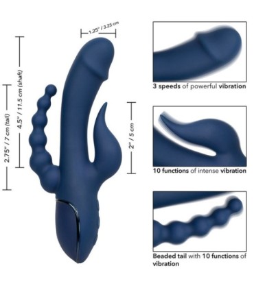 CALEXOTICS - VIBRADOR TRIPLE ORGASM AZUL