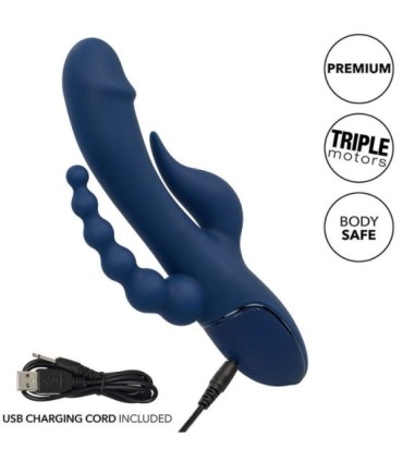 CALEXOTICS - VIBRADOR TRIPLE ORGASM AZUL