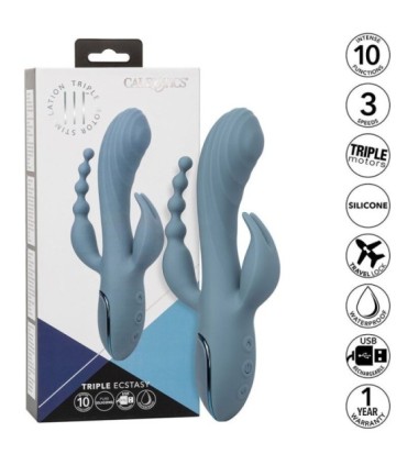 CALEXOTICS - VIBRADOR TRIPLE ÉXTASIS GRIS