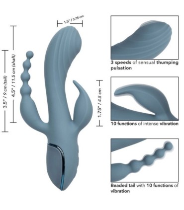CALEXOTICS - VIBRADOR TRIPLE ÉXTASIS GRIS
