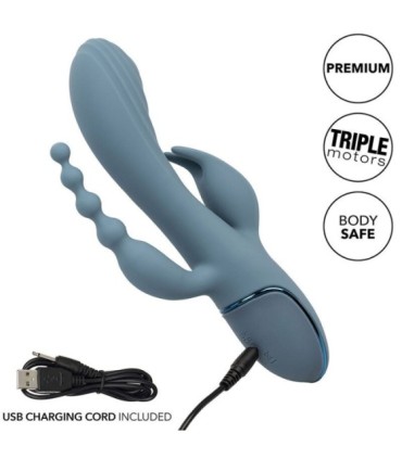 CALEXOTICS - VIBRADOR TRIPLE ÉXTASIS GRIS