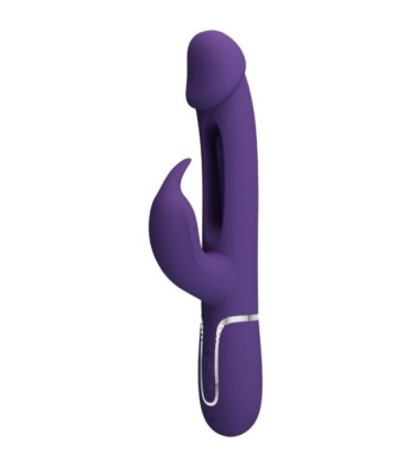 PRETTY LOVE - KAMPAS VIBRADOR RABBIT 3 EN 1 MULTIFUNCIÓN CON LENGUA VIOLETA