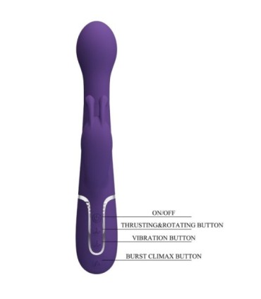 PRETTY LOVE - DEJON VIBRADOR RABBIT 3 EN 1 MULTIFUNCIÓN MORADO