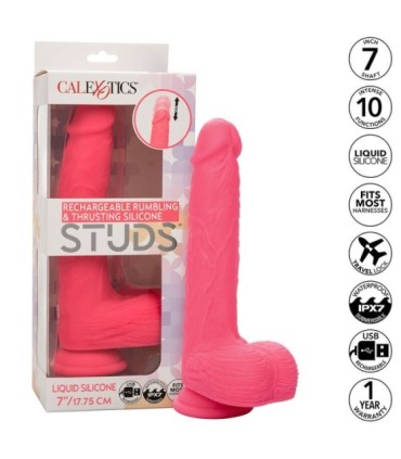 CALEXOTICS - STUDS VIBRADOR REALÍSTICO 10 VIBRACIONES Y ROSA