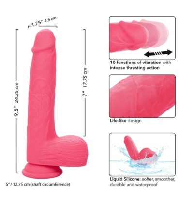 CALEXOTICS - STUDS VIBRADOR REALÍSTICO 10 VIBRACIONES Y ROSA