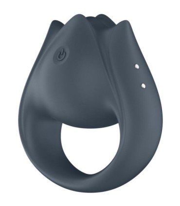 SATISFYER - PERFECT PAIR 2 MULTIVIBRADOR 2 EN 1 ANILLO PARA PENE & ESTIMULADOR DE DEDO GRIS