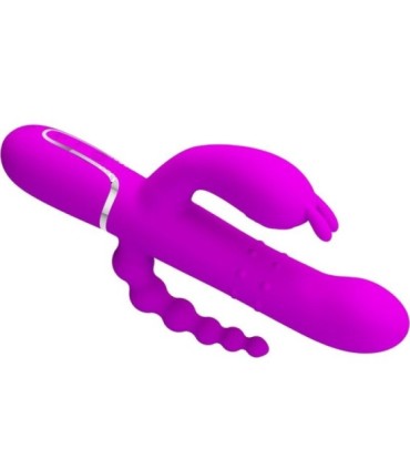 PRETTY LOVE - CAMMY TRIPLE VIBRADOR MULTIFUNCIÓN 4 EN 1 ROSA
