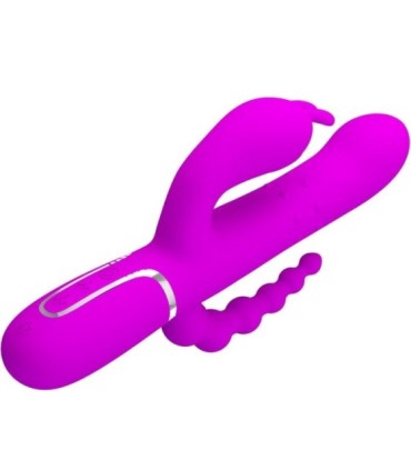 PRETTY LOVE - CAMMY TRIPLE VIBRADOR MULTIFUNCIÓN 4 EN 1 ROSA