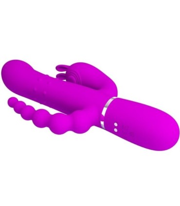 PRETTY LOVE - CAMMY TRIPLE VIBRADOR MULTIFUNCIÓN 4 EN 1 ROSA