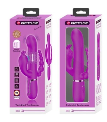 PRETTY LOVE - CAMMY TRIPLE VIBRADOR MULTIFUNCIÓN 4 EN 1 ROSA