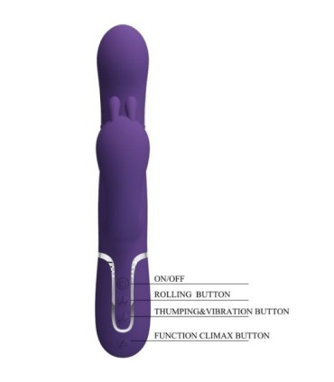 PRETTY LOVE - CAMMY TRIPLE VIBRADOR MULTIFUNCIÓN 4 EN 1 MORADO