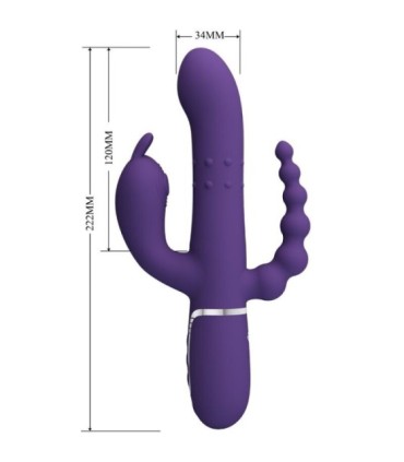 PRETTY LOVE - CAMMY TRIPLE VIBRADOR MULTIFUNCIÓN 4 EN 1 MORADO