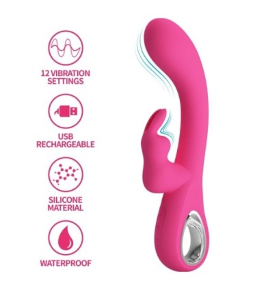 PRETTY LOVE - NOVAK VIBRADOR RABBIT 12 VIBRACIONES ROSA