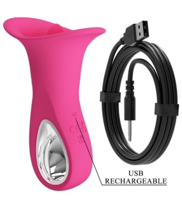 PRETTY LOVE - CLYDE VIBRADOR ORAL LENGUA VIBRADORA 12 VIBRACIONES ROSA