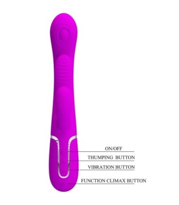 PRETTY LOVE - SHANIA TRIPLE VIBRADOR RABBIT MULTIFUNCIÓN ROSA
