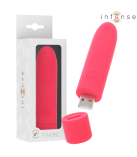 INTENSE - SYMONE BALA VIBRADORA RECARGABLE POR USB 8 VIBRACIONES ROJO 10 X 2.2 CM