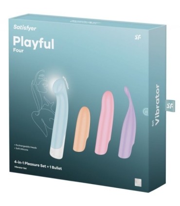 SATISFYER - PLAYFUL FOUR SET VIBRADORES 4 EN 1 + POWER BULLET