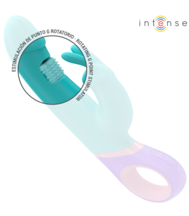 INTENSE - MÓNICA VIBRADOR RABBIT CON ESTIMULADOR ROTATORIO DEL PUNTO G AZUL