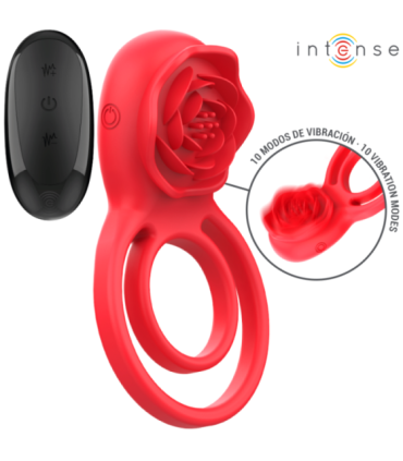 INTENSE - GAIL ROSA ESTIMULADORA 10 VIBRACIONES ROJO CONTROL REMOTO
