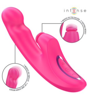 INTENSE - EMI VIBRADOR 13,5 CM MULTIFUNCIÓN 3 EN 1 10 VIBRACIONES ROSA
