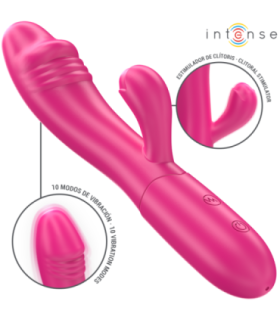 INTENSE - IVY VIBRADOR FLEXIBLE 10 VIBRACIONES CON LENGUA ESTIMULADORA ROSA