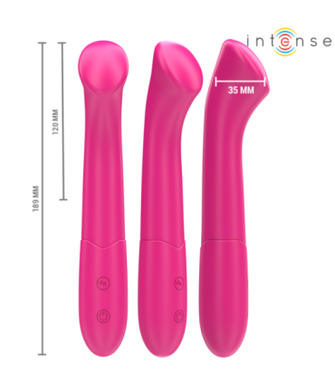 INTENSE - PATY VIBRADOR 19 CM FLEXIBLE 10 VIBRACIONES MODELO 2 ROSA