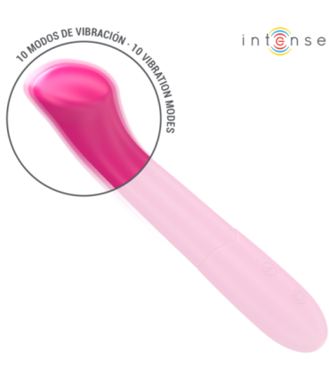 INTENSE - PATY VIBRADOR 19 CM FLEXIBLE 10 VIBRACIONES MODELO 2 ROSA