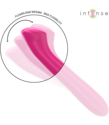INTENSE - PATY VIBRADOR 19 CM FLEXIBLE 10 VIBRACIONES MODELO 2 ROSA