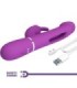 PRETTY LOVE - KAMPAS VIBRADOR RABBIT MULTIFUNCIÓN 3 EN 1 MORADO