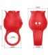 PRETTY LOVE - JAE VIBRADOR DE DEDO FORMA DE ROSA 10 VIBRACIONES ROJO