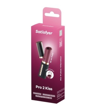 SATISFYER - PRO 2 KISS ESTIMULADOR CLÍTORIS POR ONDAS GRANATE / NEGRO
