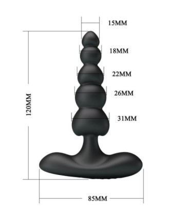 PRETTY LOVE - CORBAN VIBRADOR ANAL 10 VIBRACIONES NEGRO